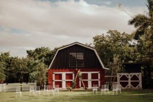 A photo of our classic red barn wedding venue in Miami, Florida