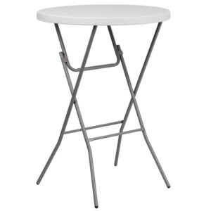 Round Granite White Bar Height Plastic Folding Table
